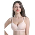 thumbnail image 3 of BIMEI Mastectomy Bra with Molded Foam Cups,T Shirt Bra for Women, Everyday Pocketed Seamless Wire Free Bra, Smoothing for No-Show Lines,Light Beige,34C, 3 of 8