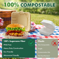 thumbnail image 5 of 100% Compostable To-Go Food Containers with Lids, 6x6 Clamshell Takeout Boxes 50 Pack | Eco-Friendly Sugarcane Fiber Burger Box | Biodegradable, Heavy-Duty, Microwave & Freezer Safe, 5 of 8