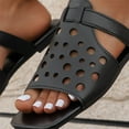 thumbnail image 6 of Fnooota Platform Sandals Women, Open Toe Beach Summer Casual Flat Sandals Black Size 9.5, 6 of 9