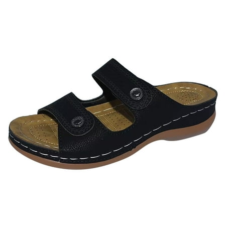

Womens Sandals Retro Car Line Hollow Breathable Round Head Slope Heel Thick Bottom Comfortable Large Size Shoes