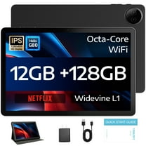 10.1inch Android 14 Tablet 2025, 12GB Ram 128GB Rom, MTK Helio G80 Octa-Core,5G WIFI,Google Certified Tablet,Dual Cameras,Tablet with case-Gray