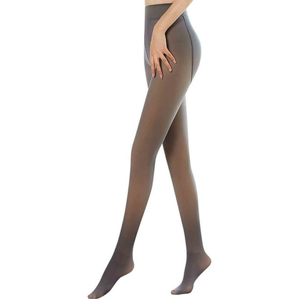 fake translucent fleece tights plus size