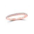 thumbnail image 2 of 10kt Rose Gold Womens Round Diamond Single Row Stackable Band Ring 1/8 Cttw, 2 of 4