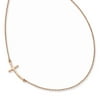 14k Rose Gold Small Sideways Curved Cross Necklace