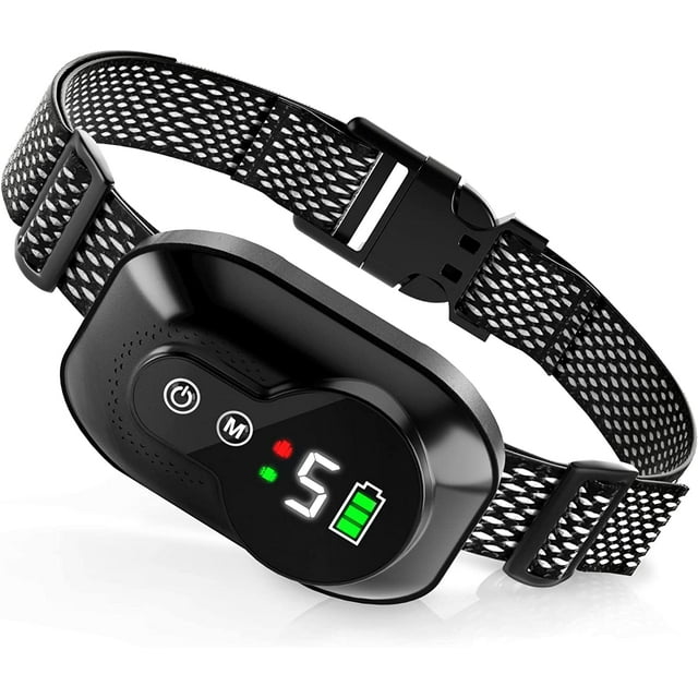 FrostHike Rechargeable Dog Bark Collars, No Bark Collar for Dogs, Barking Collar for Small, Medium, Large Dogs Adjustable Bark Collar, Beep Vibration, 5 Adjustable Sensitivity for 8-150 lbs Dogs
