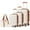 Beige-5pcs, variant on Hardside Carry on Luggage 3 Piece Luggage Sets TSA Lock Spinner Wheels 20" Suitcase with Cup Holder