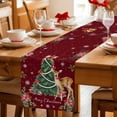 thumbnail image 5 of Christmas Reindeer Table Runner 70 Inches Long Farmhouse Dress Scarves, Xmas Elk Pine Tree Red Poinsettia Floral Dining Tablerunner for Coffee Table/Kitchen Island/Party Décor, 13" x 70", 5 of 8