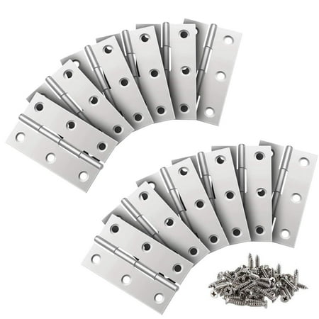 

24 PCS 66mm Timber Door Hinges Stainless Steel Hinges for Internal & External Doors Kitchen Cabinet Wardrobe with Screws