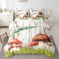 thumbnail image 1 of Erosebridal Literie Botanique à Champignons Format Grand, Ensemble de Lit Vert Gazon Format Grand, Microfibre 7 Pcs, 1 of 5