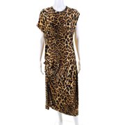 Pre-owned|Paco Rabanne Womens Leopard Print Slit Sheath Size 14 13408088