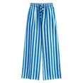 thumbnail image 7 of IMENGL Wide Leg Pants for Women Loose Summer Striped Straight Elastic Waist Trousers Soft Women's Casual Cropped Pant,M-XXL, 7 of 7