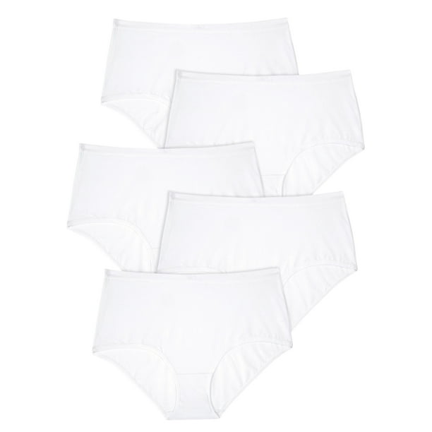 Comfort Choice Comfort Choice Women's Plus Size 5Pack Stretch Cotton FullCut Brief Underwear