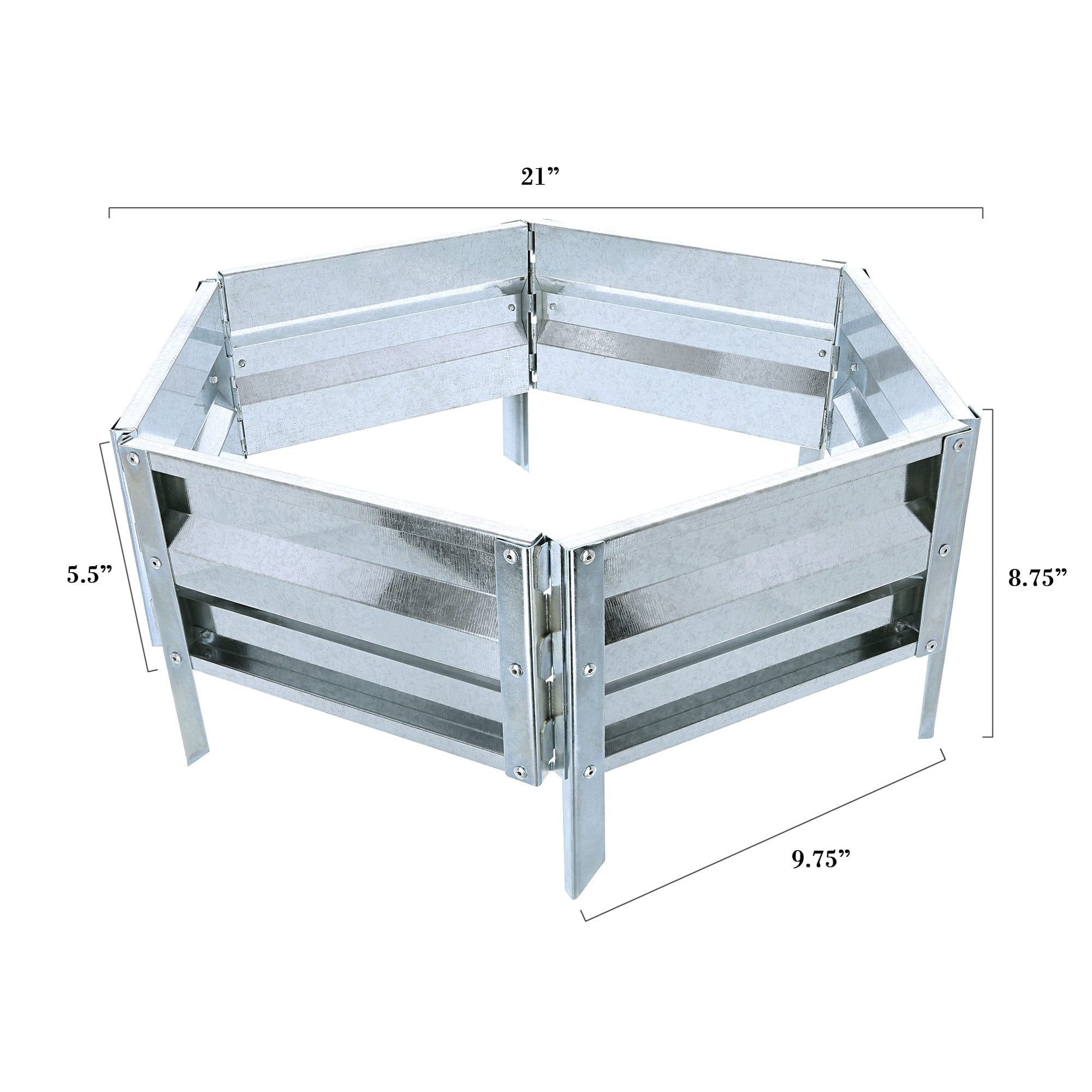 Pure Garden 21" L x 9.75" W x 5.5" H Galvanized Raised Garden Bed Planter