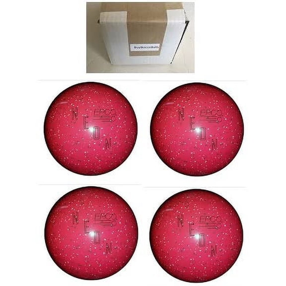 BuyBocceBalls New Listing - Pack of 4 EPCO Candlepin Bowling Balls - Neon Speckled - Magenta (4 1/2 inch- 2lbs. 6oz.)