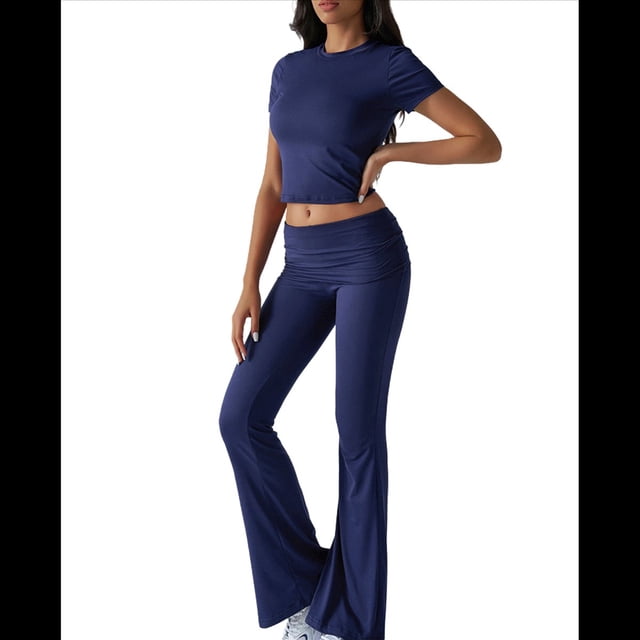 Pantalón de Traje de Corta Entallado de Color Liso Azul Marino XXL