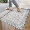 thumbnail image 3 of Retro Door Mat, 17 X 30 Inch Boho Vintage Beige Flowers Welcome Doormat Decorative Home Floor Mat, Non Slip Rubber Back and Strong Water Absorption for Outdoor Indoor Entrance Decor, 3 of 6