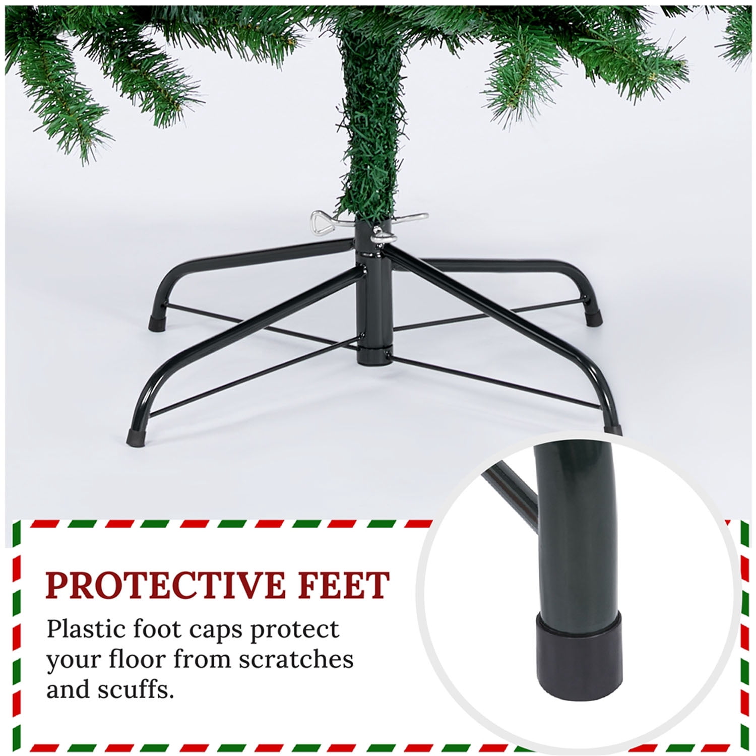 Alden Design 7.5FT Lifelike Artificial Christmas Tree with PVC Tips and Foldable Stand, Green