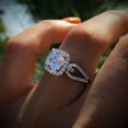 thumbnail image 3 of Silver Gemstones White Princess Ring Engagement Wedding Rings Romatic, 3 of 3