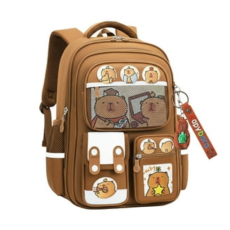 Hooray 16.54" Cartoon Capybara Student Backpack, Capybara Back To School Bag, Capybara Design Shoulder Bag Large Capacity Travel Bag Perfect Brithday New S