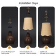 thumbnail image 5 of KUNJOULAM Boho Rattan Table Lamp, Accent Lamp with Woven Lampshade  Metal Base, Bedside Nightstand Desk Light for Bedroom Livingroom Home Decor  Use E26 Bulb (Bulb Not Included), 5 of 7