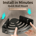 thumbnail image 3 of 3‑Tier Corner Shower Caddy Wall Mount Bathroom Shelf No Drill Adhesive Shower Organizer with Hooks, 3 of 5