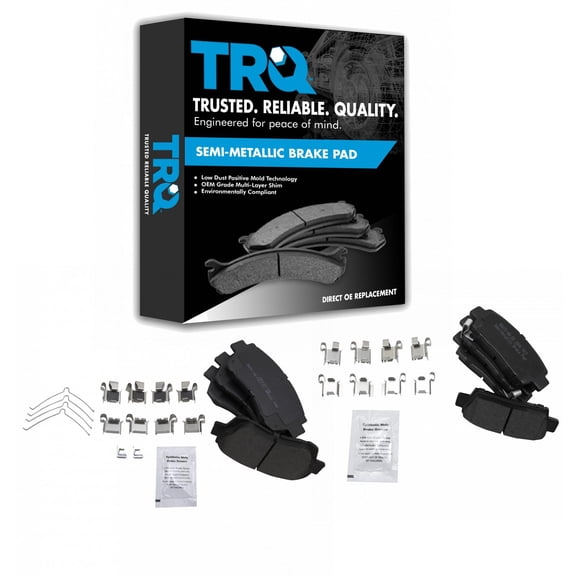 TRQ Front & Rear Semi-Metallic Disc Brake Pad Kit for 1995-1997 Toyota Avalon BFA20177