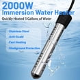thumbnail image 2 of Calentador de agua de inmersión HUVOPUMO 2000W con termómetro LCD, 2 of 7