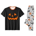 thumbnail image 5 of Halloween Family Pajamas Matching Set - 2 piece Pumpkin Face Short Sleeve Top and Pants Sleepwear,Cartoon Spooky Theme Halloween Pajamas for Family Photos for 8 Years Pjs, 5 of 6