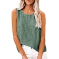 thumbnail image 5 of YOZGXEG Going Out Tops For Women Women Summer Cotton Linen Sleeveless Tank Top Basic Layering Camisole Casual Beach Vacation Shirt Green S-5Xl, 5 of 8