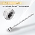thumbnail image 3 of Thermowell G1/2 Threads 200mm Stainless Steel Thermowell for Temperature Sensor Thermometer Instruments, 3 of 5
