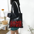 thumbnail image 6 of DouZhe Reusable Grocery Bags, Gamer Zone Game Over Lightweight Polyester Canvas Cloth Tote Bag for Travle Gym Shopping School, 15" x 16", 6 of 7