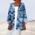 thumbnail image 1 of Effortlessly Trendy - Open Front Style! HIMIWAY Kimonos for Women Casual Women's Casual Fashion Retro Printed Lightweight Medium Length Jacket Cardigan Blue XXL, 1 of 5