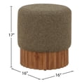 thumbnail image 5 of Pemberly Row Contemporary Boucle Fabric Ottoman/Stool in Olive/Brown, 5 of 6