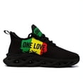 thumbnail image 4 of Men's Lightweight Breathable Sneakers - Graphic Streetwear Shoes in Green/Yellow/Red - Cushioned EVA Sole Gym, Travel, Everyday - Lace-Up Low-Top Trainers - Plus Size Available - All-Season, 4 of 6