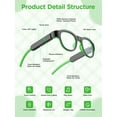 thumbnail image 2 of HYYOYEE Kids Smart Glasses with LED Lights, Bluetooth 5.4 Open-Ear Audio, Touch Control, Magnetic Charging, Ages 6-12 (Pink), 2 of 5