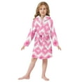 thumbnail image 6 of FORMRS Niños Bathrobe Unisex Hooded Robe Soft Plush Pajamas Sleepwear, Size 10-12T, Heart Geometric, 6 of 7