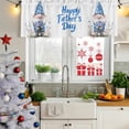 thumbnail image 5 of Happy Father's Day Curtain Valances for Windows, Kitchen Valance Window Treatments Panel 2 Pack, Blue Gnomes Garden Floral Rod Pocket Short Curtains for Bathroom Bedroom 42 x 18 Inch, 5 of 8