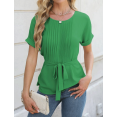 thumbnail image 5 of IWEMEK Women's Blouses Trendy Leisure Going Out Tops Comfy Breathable Flax Tunics Top Pure Green Spring Shirts 2025, 5 of 6