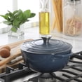 thumbnail image 3 of Gibson Home 2.65 Qt Enameled Cast Iron Dutch Oven Pot with Lid – Round, Oven Safe to 500°F, Ideal for Bread Baking & Stews - Gradient Blue, 3 of 13