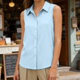 thumbnail image 5 of Shihyeh Women's Wrinkle Free Sleeveless Button Down Shirts Blouses with Mulberry Silk Casual Loose Tank Tops for Work, 5 of 7