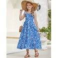 thumbnail image 3 of Arshiner Girls Summer Dress Boho Beach Casual Smocked Maxi Dresses, 3 of 6