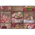 thumbnail image 4 of SKYSONIC Christmas Sweets Wooden Non-Slip Area Rug, Merry Xmas Floor Carpet Comfort Floor Mats Decor for Indoor Front Porch Living Room Bedroom Kitchen, 36"x24", 4 of 5