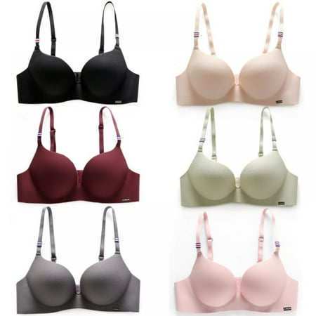 

KOERIM Women Wireless Seamless One-piece Gathering Bra Stretch Thin Padded Packge of 2