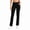 Black#, variant on Women's High Waist Straight Leg Pants Stretchy Elastic Back Waist Casual Trousers with Side Pockets