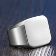 thumbnail image 2 of QQTDFG Men Women Stainless Steel Square Shape Signet Simple Wedding Statement Ring-Shape G-Black-13, 2 of 4