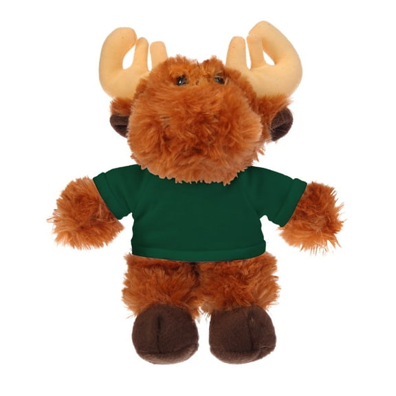 Plushland 8 Inch Floppy Moose with Tee Plush Stuffed Animal Personalized Gift - Custom Text on Shirt - Great Present for Mothers Day, Valentine Day, Graduation Day, Birthday