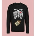 thumbnail image 5 of Old Glory Mens Little Pumpkin Brewing Baby Pregnant Skeleton Halloween Costume Long Sleeve T Shirt, 5 of 5