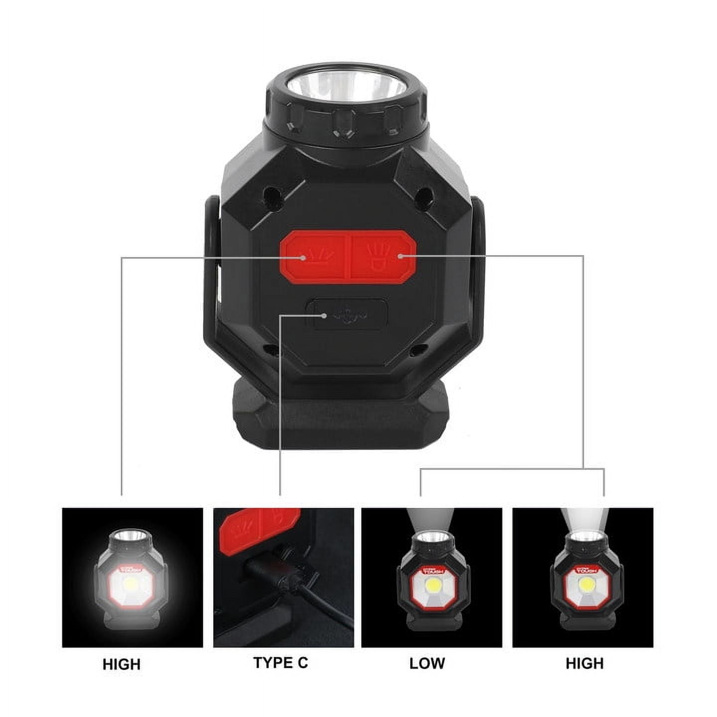 Hyper Tough 500 Lumen Rechargeable Compact Work Light, Integrated LED