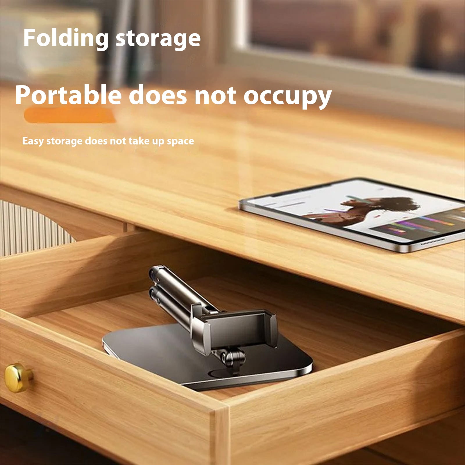 Metal Desk Holder Stand for Live Streaming Meetings Adjustable Desktop Tablet Holder Phone Stand