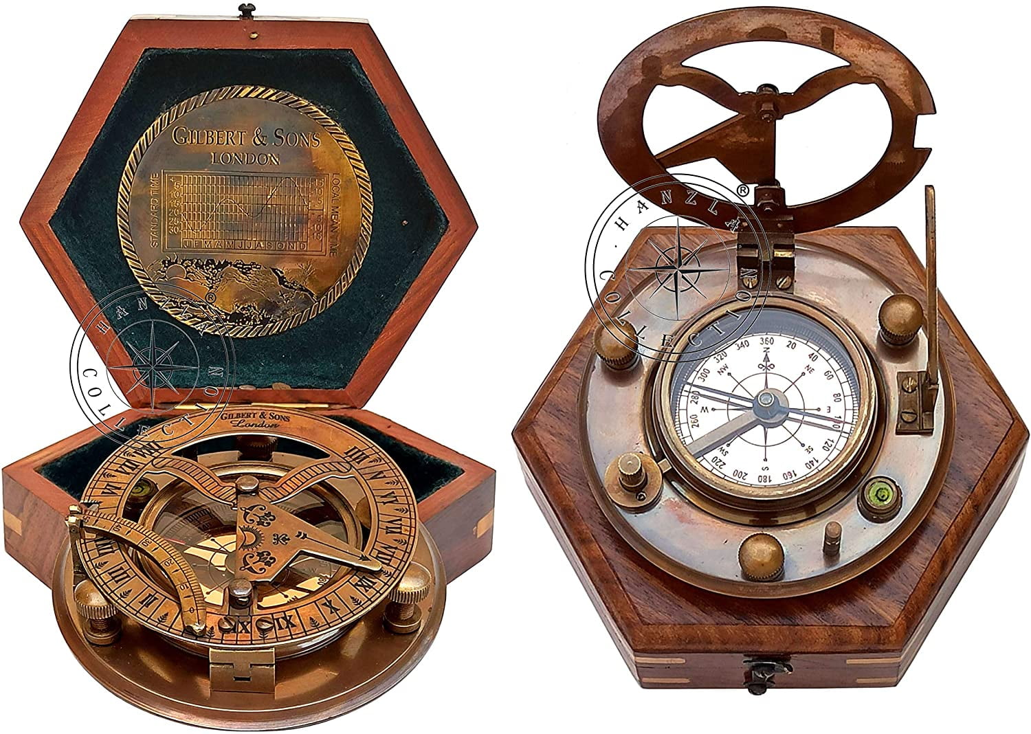 Vintage Compass Sundial Navigation Sun Clock Marine Kompas Gifts For Father/Boy 